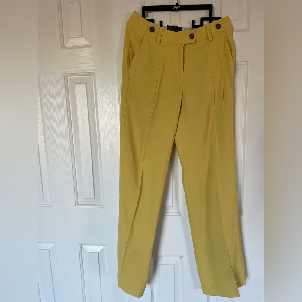 Elegant Women's Yellow Straight Leg Pants